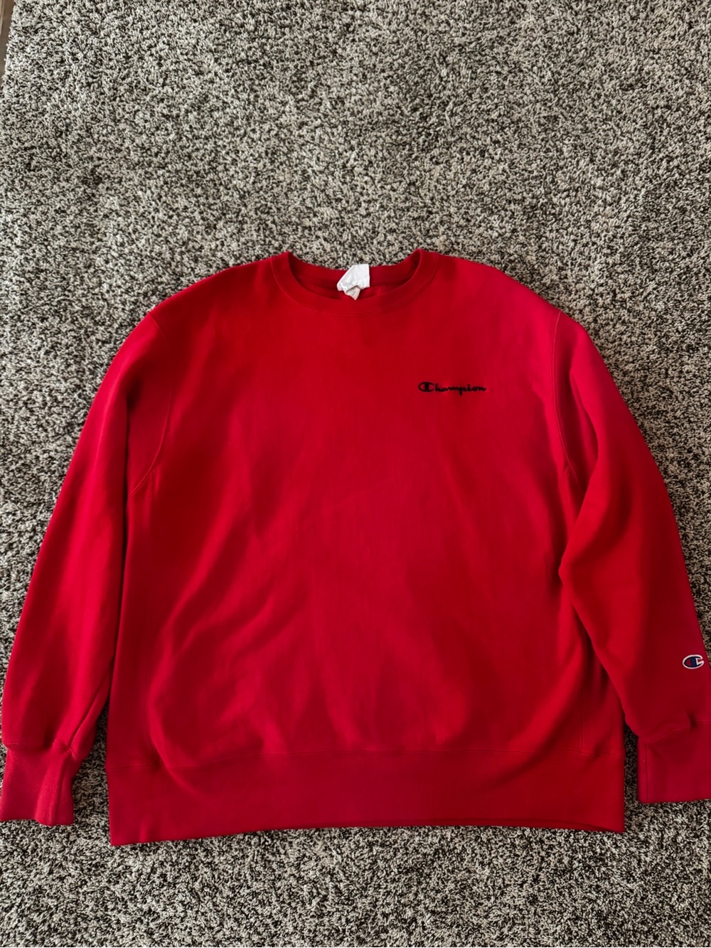 Champion Red Crewneck Sweatshirt with Logo